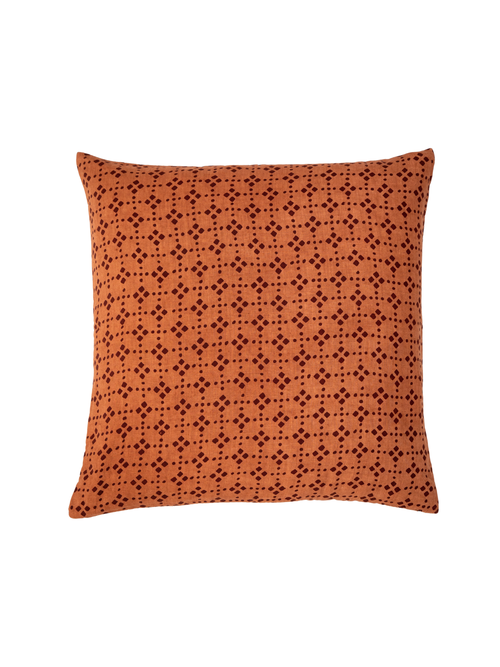 Alamwar Anjali Dots Cinnamon/brown Decorative Pillow Cover In Indigo