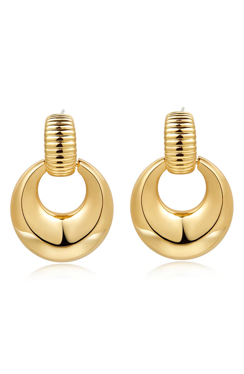 Luv AJ Remy Doorknocker Hoop Earrings, Main, color, Gold