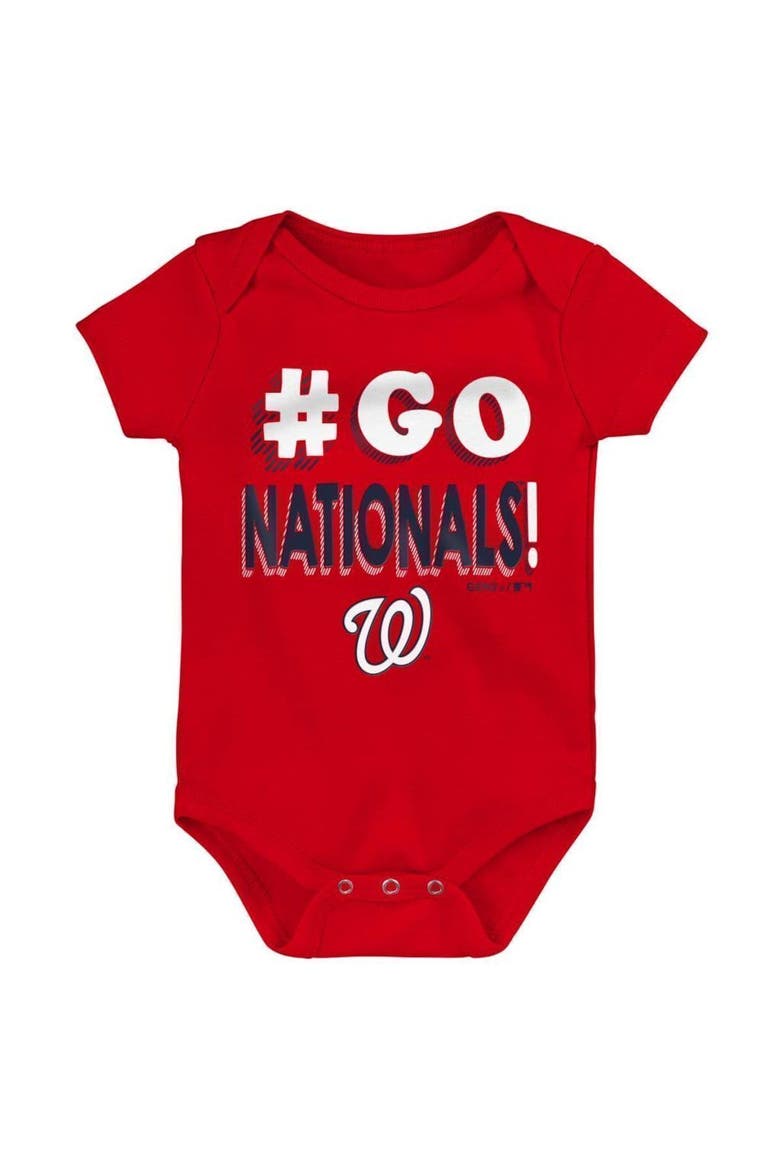 Infant Red/Navy/Gray Washington Nationals Born To Win 3-Pack Bodysuit Set, Alternate, color, RED