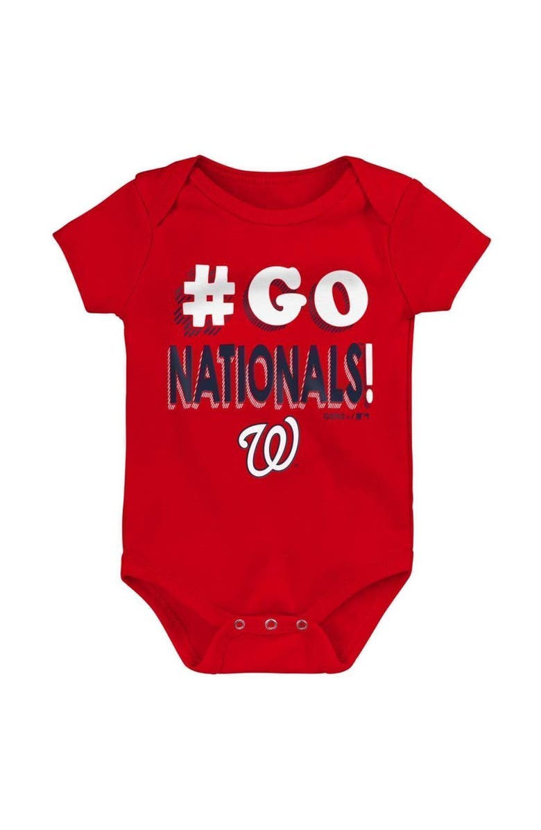 Outerstuff Infant Red/Navy/Gray Washington Nationals Born To Win 3-Pack Bodysuit Set, Alternate, color, Red
