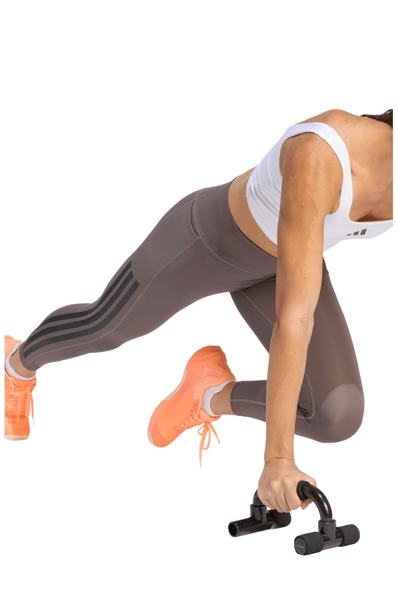 Optime Workout 3-Stripes Climacool 7/8 Leggings, Alternate, color, CHARCOAL