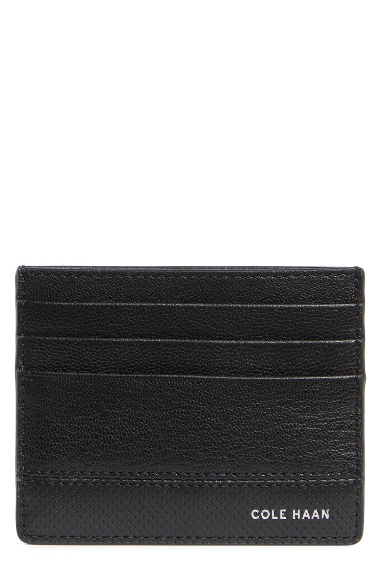 Bleecker Leather Card Case, Main, color, BLACK