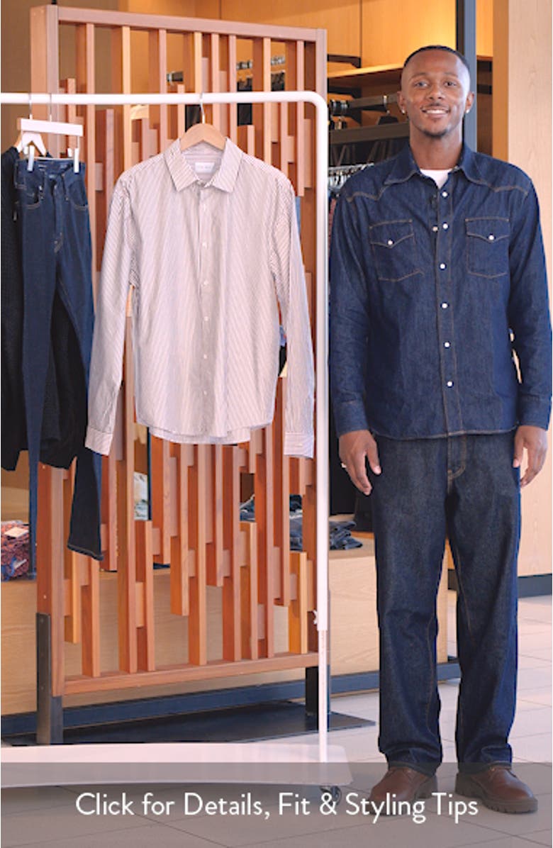 Relaxed Fit Stripe Button-Up Shirt, sales video thumbnail