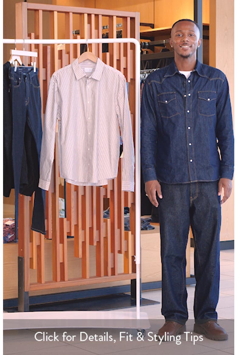 Relaxed Fit Stripe Button-Up Shirt video