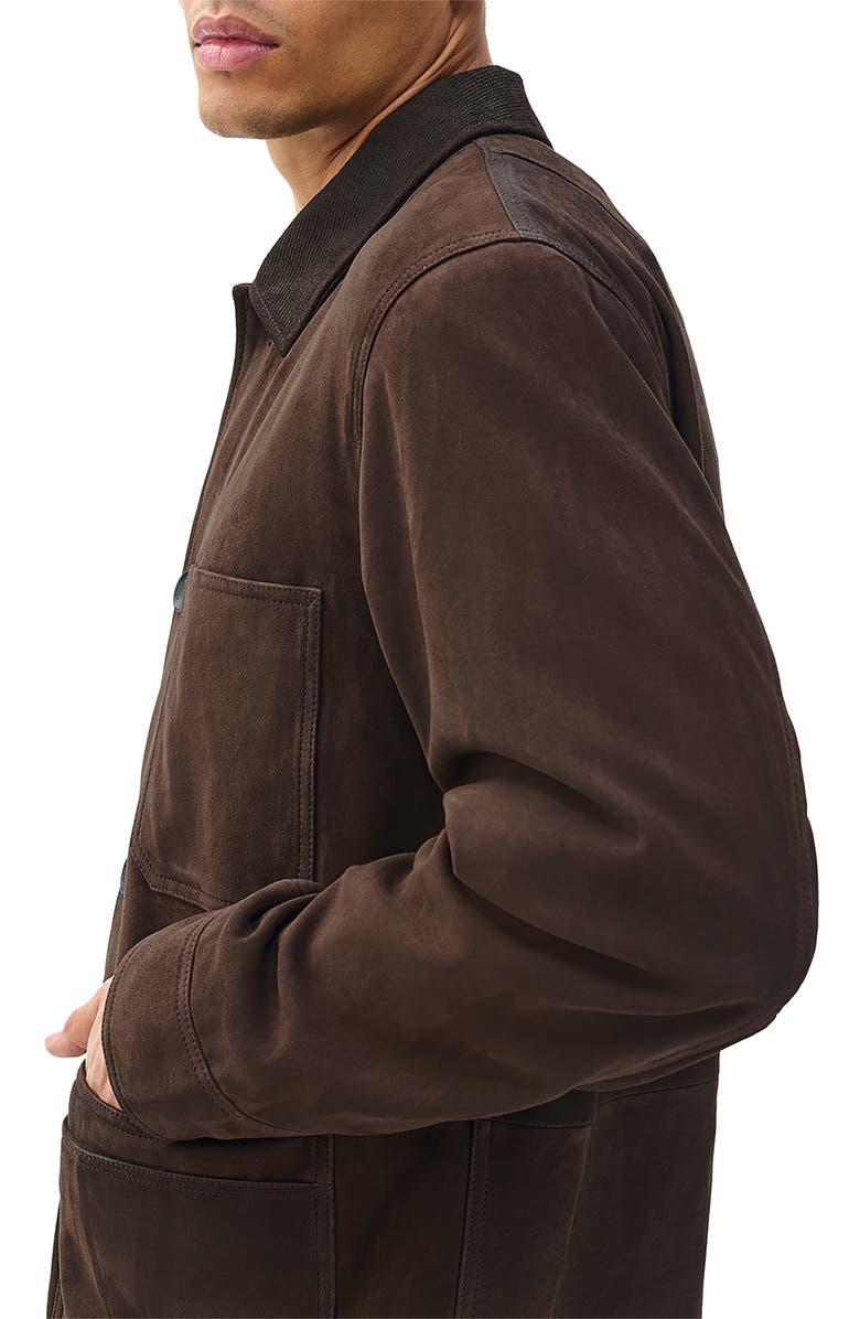rag & bone Graham Suede Chore Jacket, Alternate, color, Brown