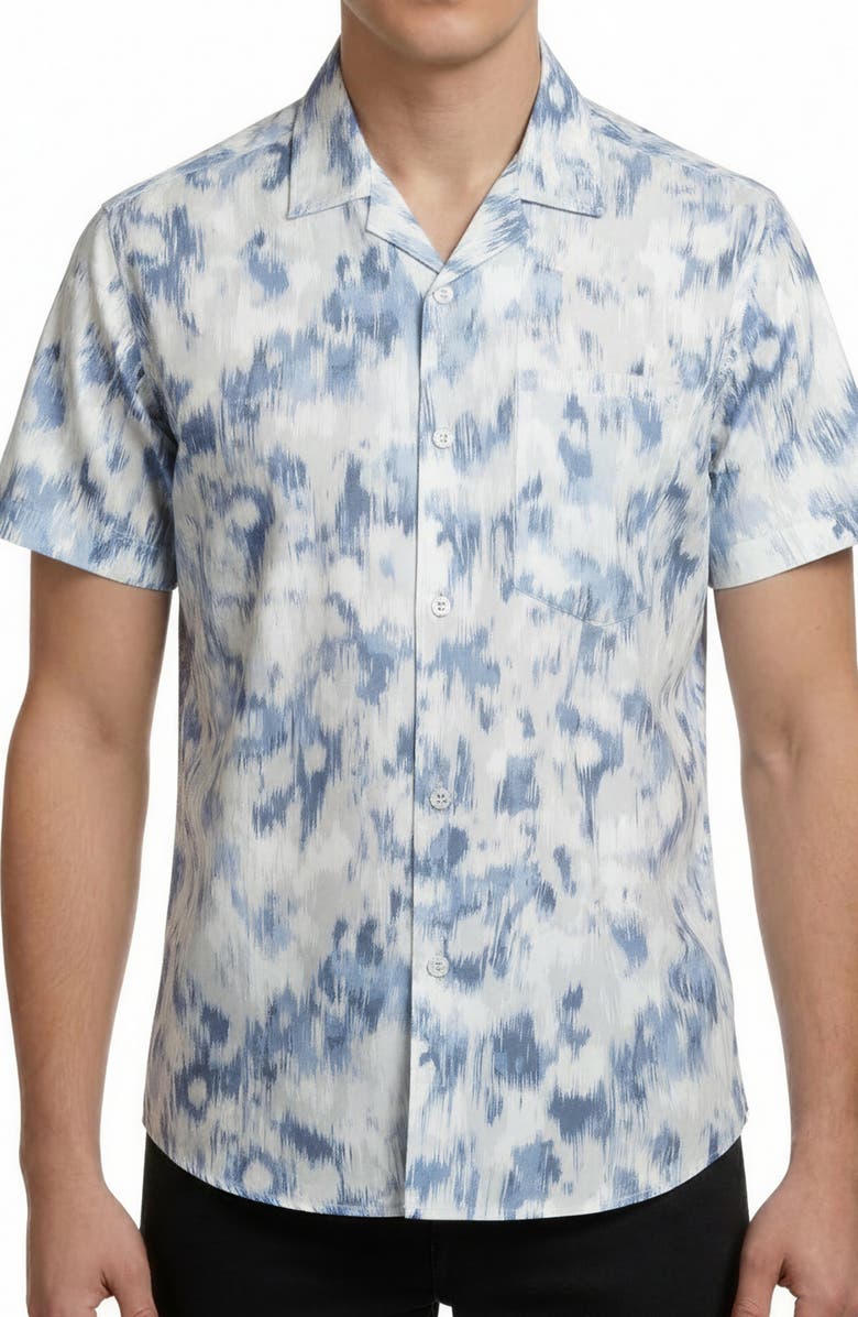 Report Collection Abstract Print Camp Shirt, Main, color, Periwinkle