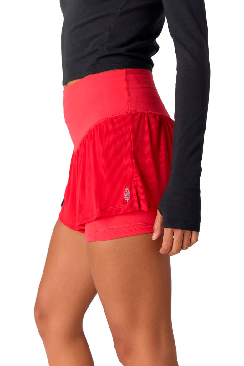 Sunset High Waist Performance Shorts, Alternate, color, NEON RED
