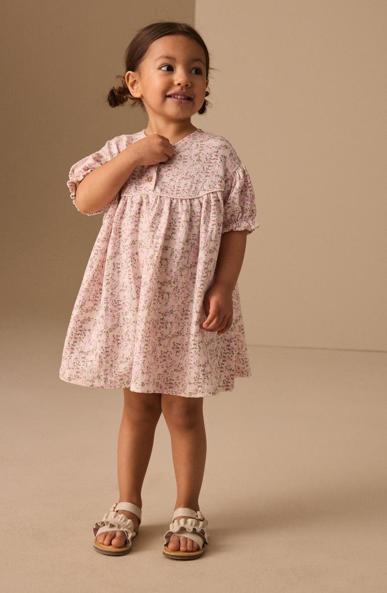 NEXT Kids' Ditsy Floral Cotton Dress, Alternate, color, Pink