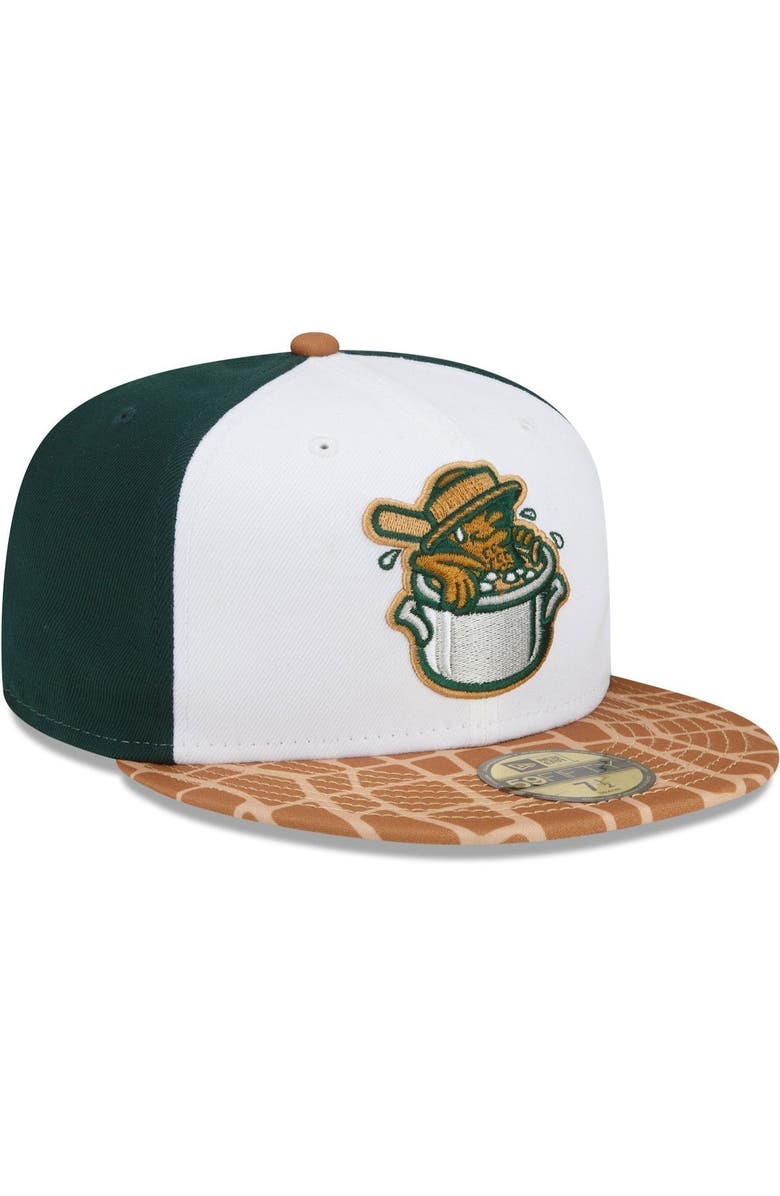 New Era Men's New Era White/Tan Charleston RiverDogs Theme Night 59FIFTY Fitted Hat, Alternate, color, White