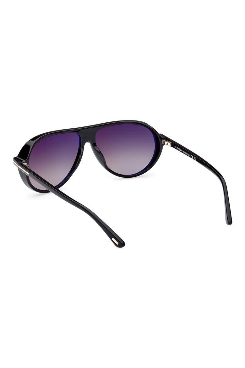 Marcus 60mm Gradient Pilot Sunglasses, Alternate, color, SBLK/SMKG