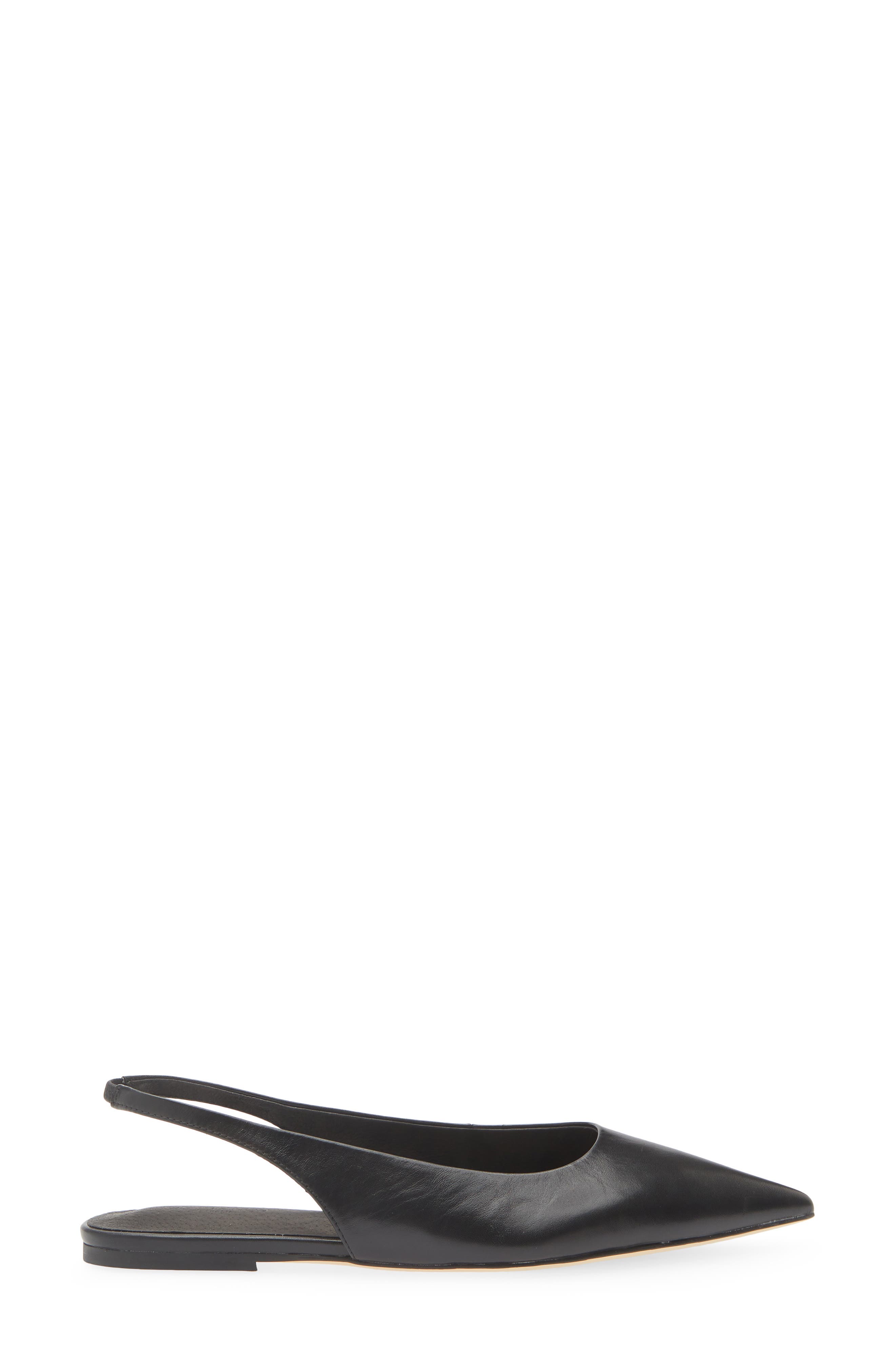 Javier Pointed Toe Slingback Flat, Alternate, color, BLACK VENICE