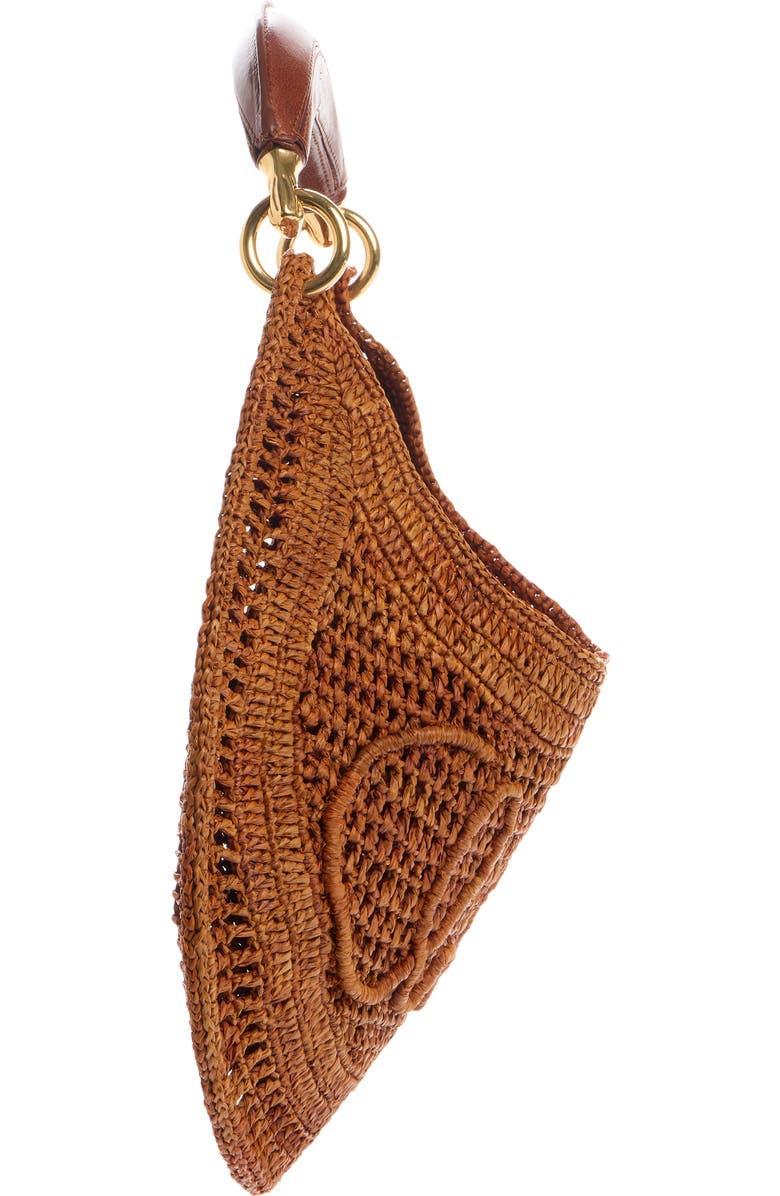 Chloé Summer Banana Crochet Raffia Hobo Bag, Alternate, color, Clay Brown
