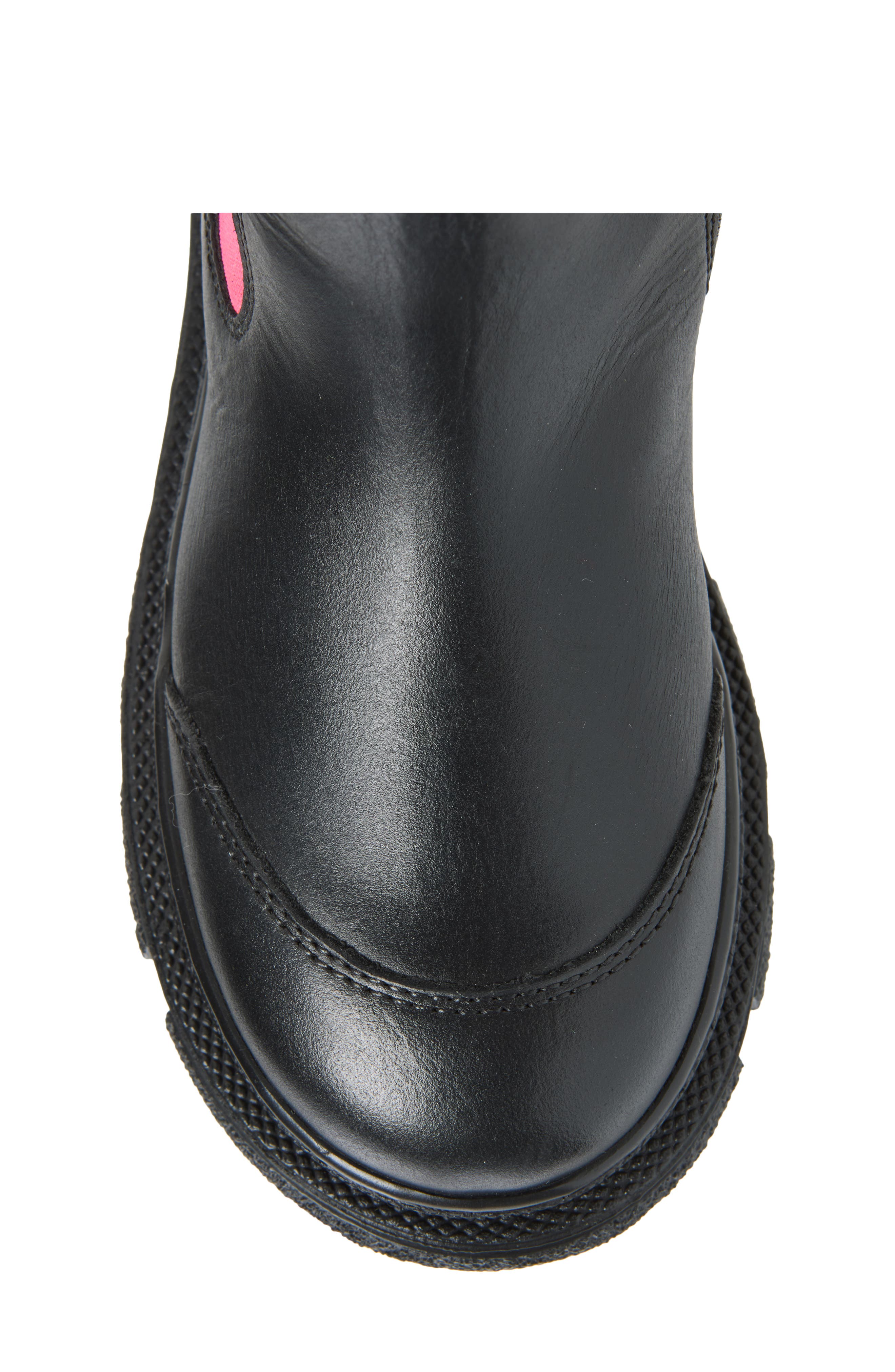 Kids' Chunky Chelsea Boot, Alternate, color, BLACK AND FESTIVAL PINK