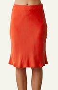 CRESCENT Cupro Tea Length Skirt