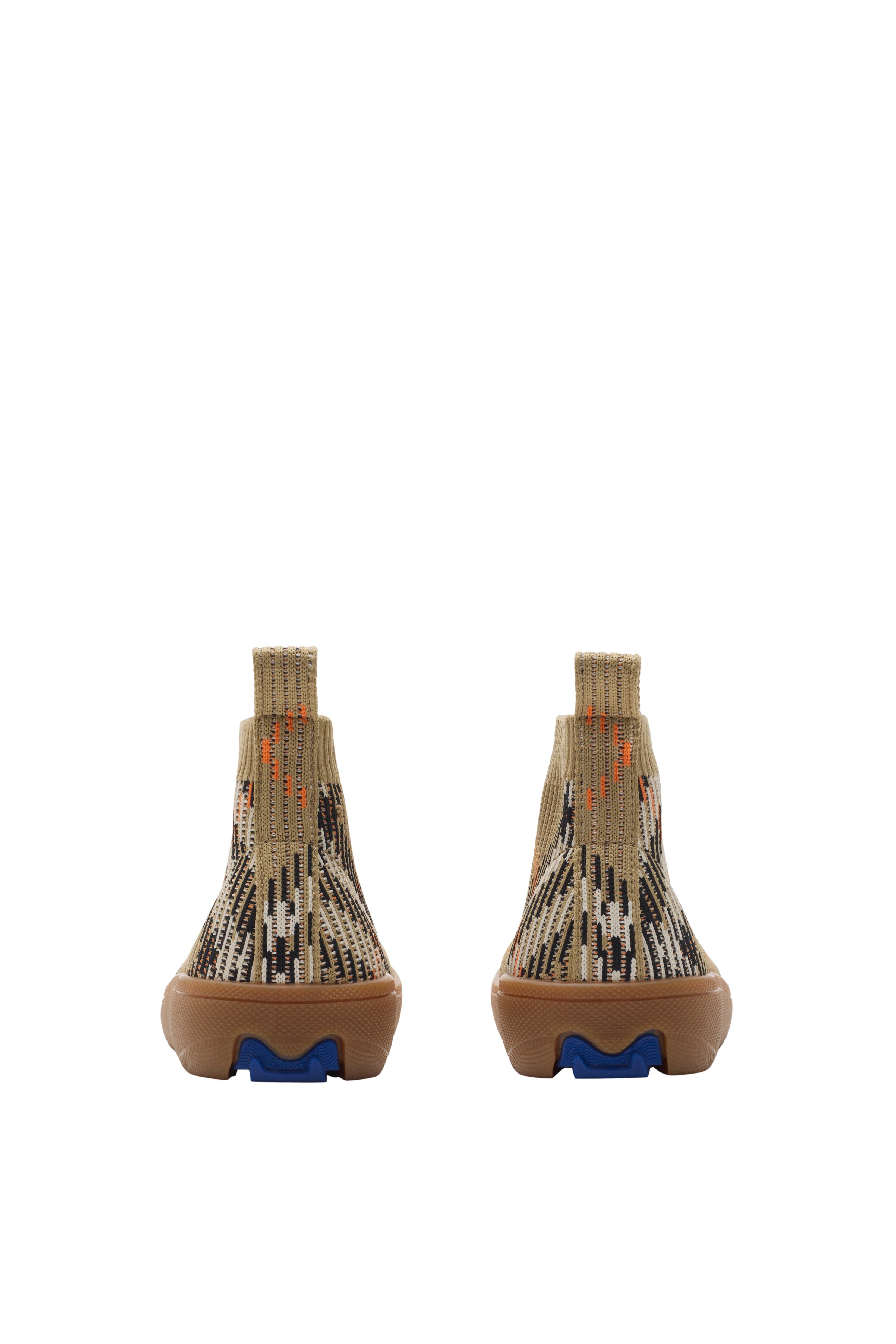 Burberry Check Sock Sneakers, Alternate, color, Sand