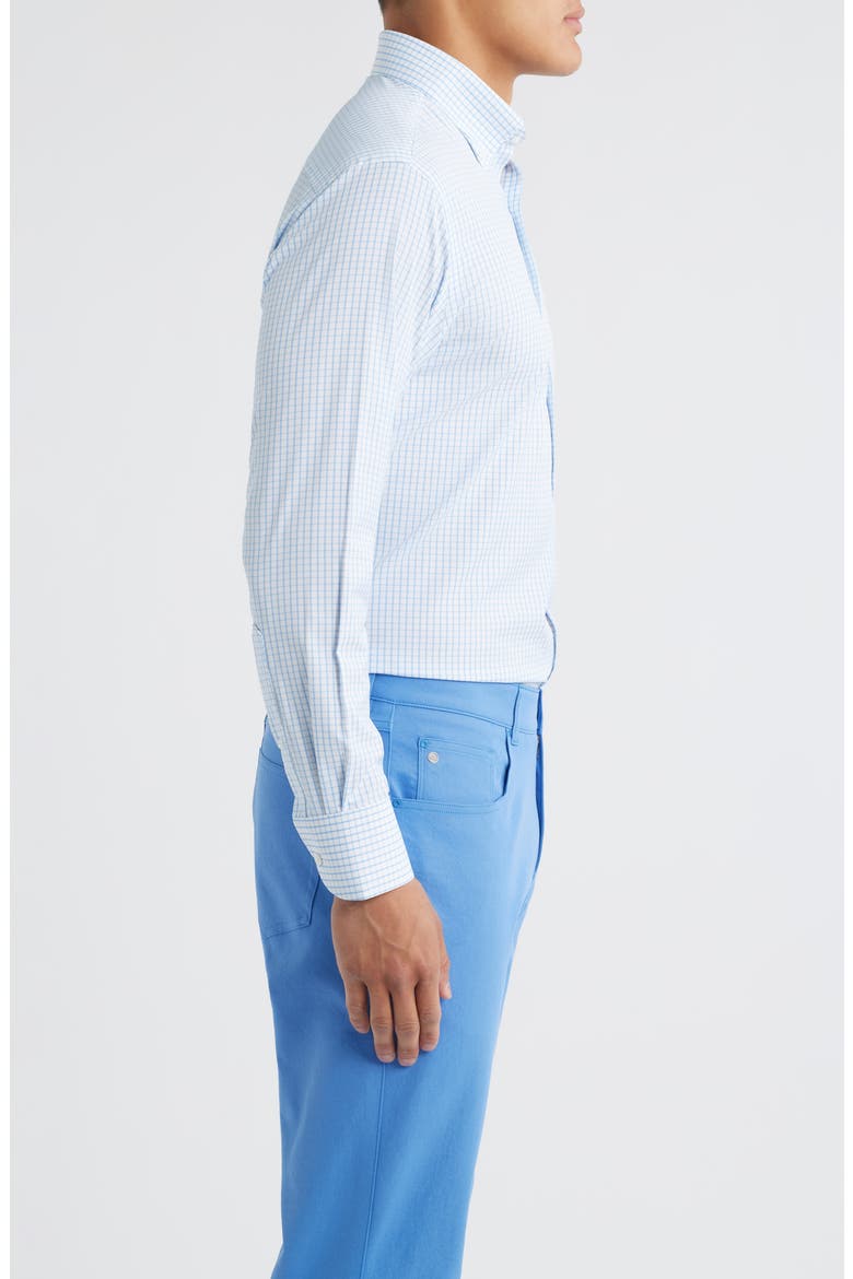 Hanford Check Performance Twill Button-Down Shirt, Alternate, color, COTTAGE BLUE