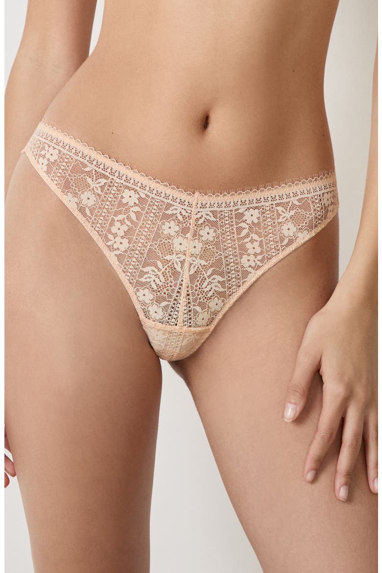 Aura Lace Tanga Thong, Main, color, BLUSH