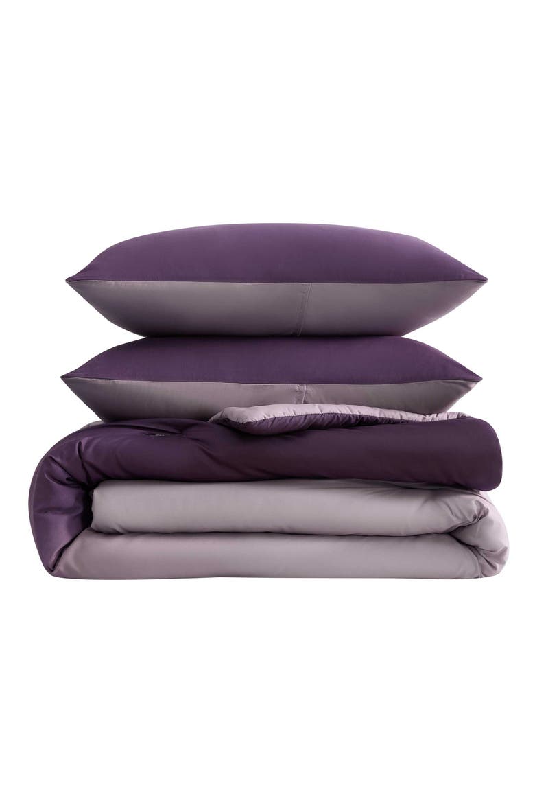 Subtle Ombre Microfiber Comforter Set, Main, color, DUSTY PURPLE