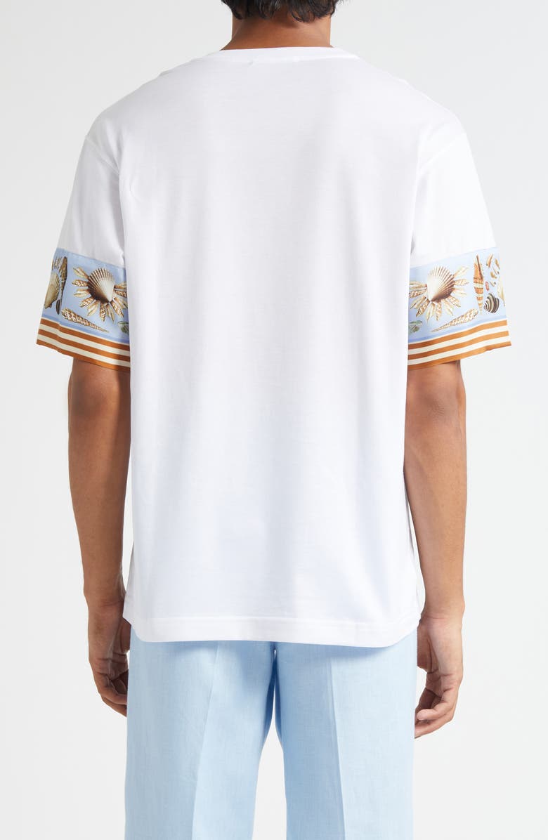 Dolce&Gabbana Shell Print Cotton & Silk T-Shirt, Alternate, color, W0800 Bianco Ottico