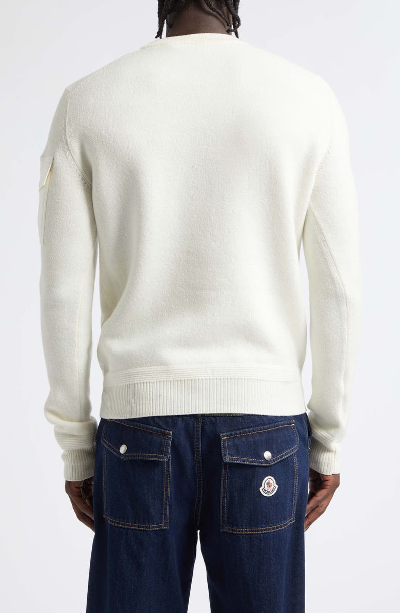 Moncler Wool Crewneck Sweater, Alternate, color, Silk White