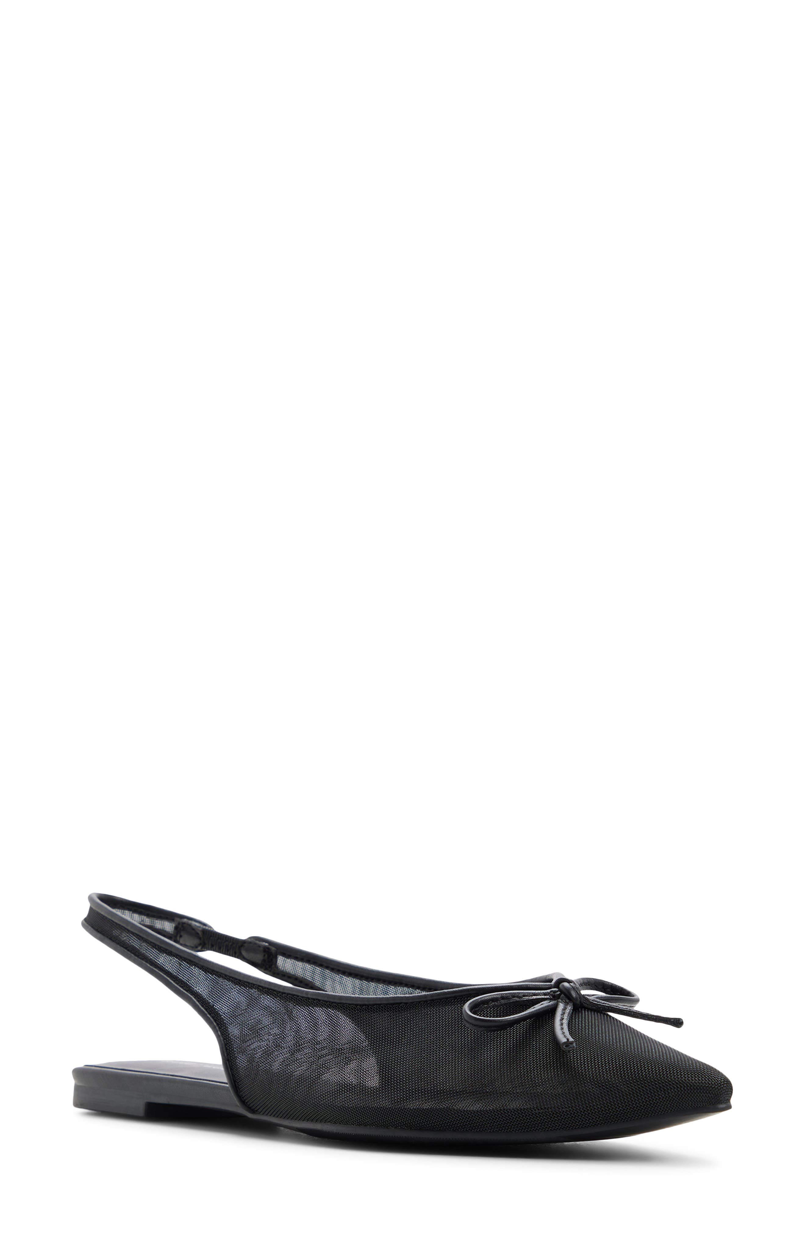 Call It Spring By Aldo Jennika Mesh Pointed Toe Slingback Flat, Main, color, Black