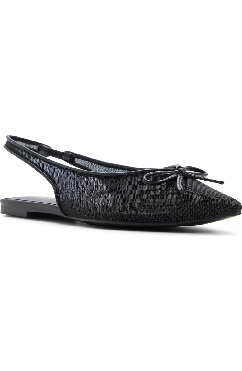 Call It Spring By Aldo Jennika Mesh Pointed Toe Slingback Flat, Main, color, Black