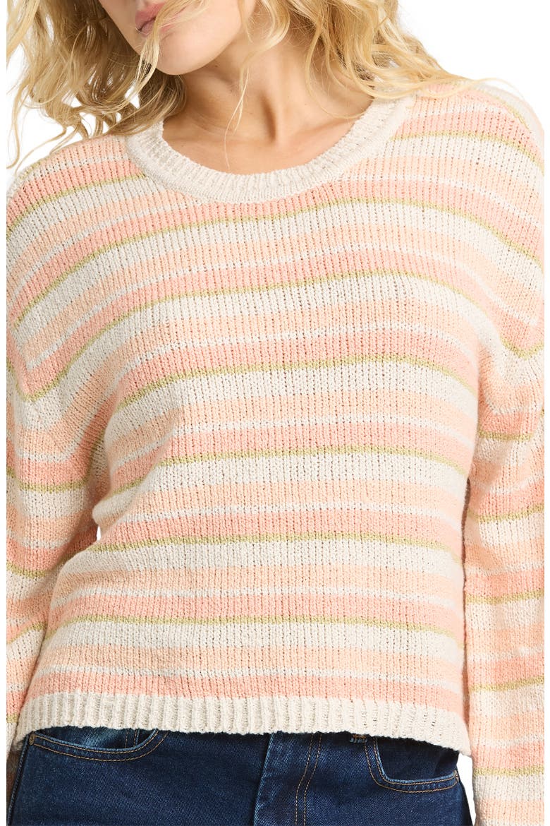 Bright Sol Stripe Cotton Blend Sweater, Alternate, color, LIGHT PEACH