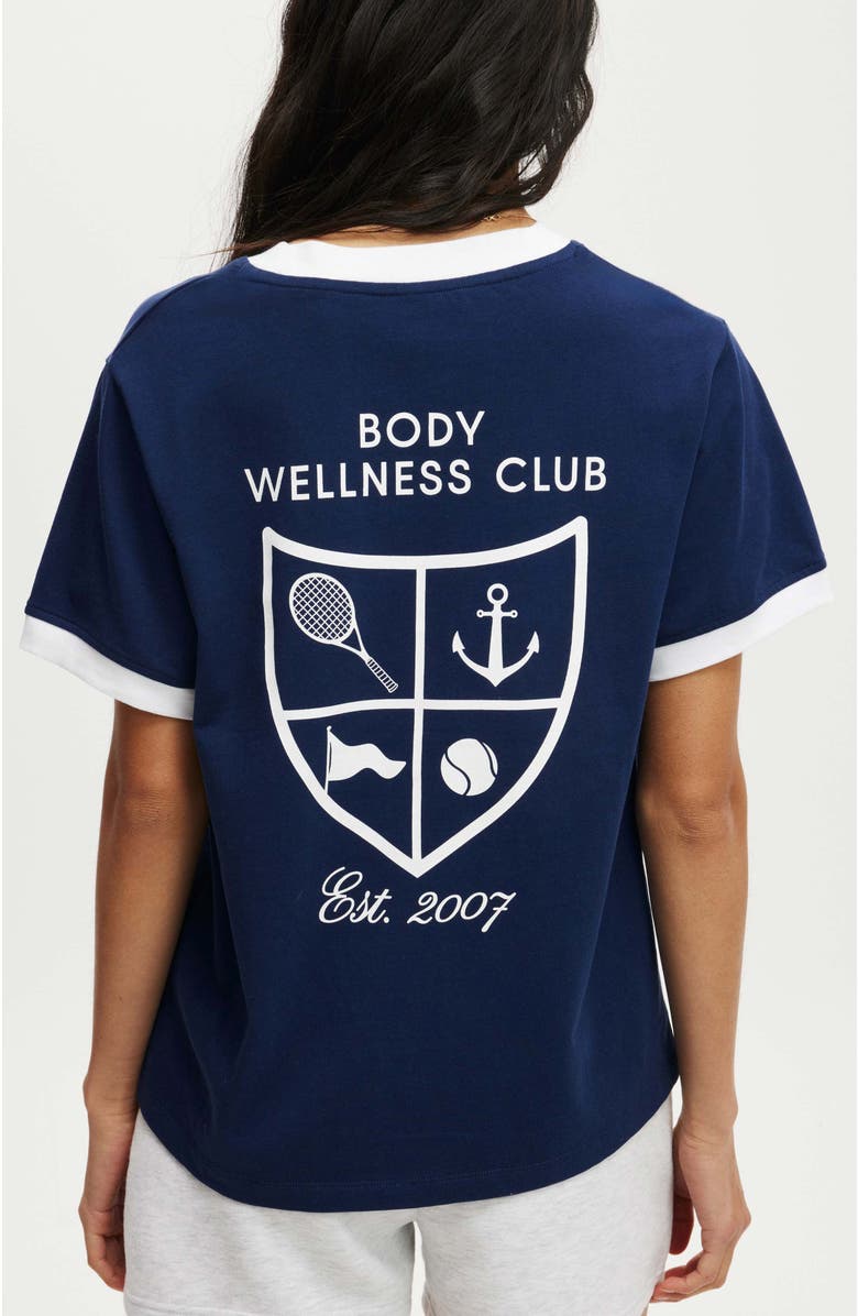 COTTON ON BODY Women's Active V Neck Tshirt, Alternate, color, Heritage Blue Heritage Club