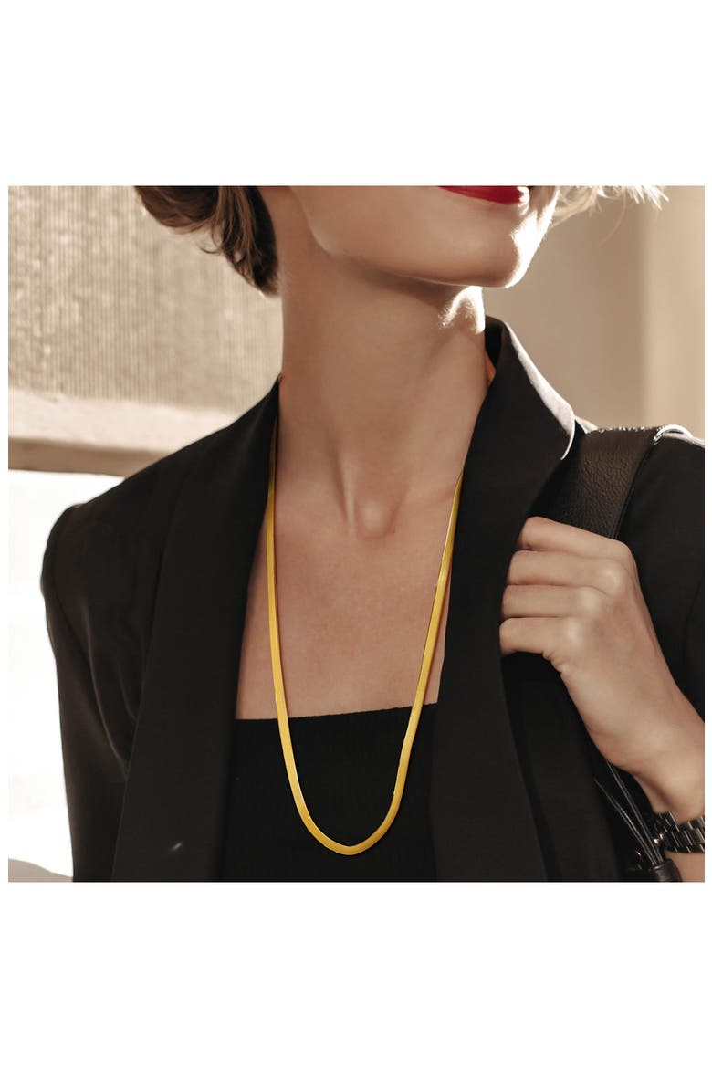 Herringbone Chain Necklace, Alternate, color, GOLD