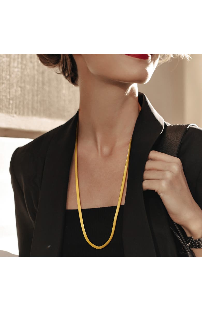 DELMAR Herringbone Chain Necklace, Alternate, color, Gold