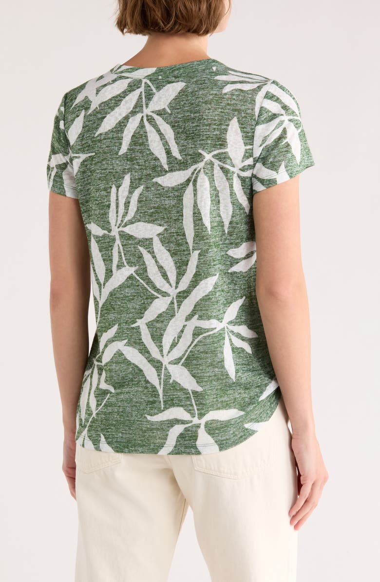 Bobeau Side Tie T-Shirt, Alternate, color, Green Leaf