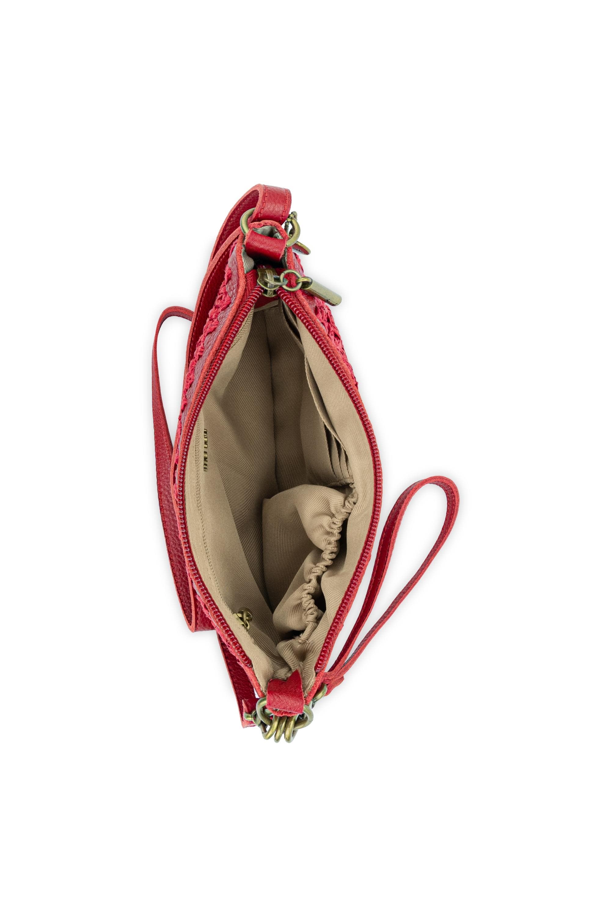 The Sak Vita Hand Crochet Crossbody Wristlet, Alternate, color, Scarlet Primrose Straw