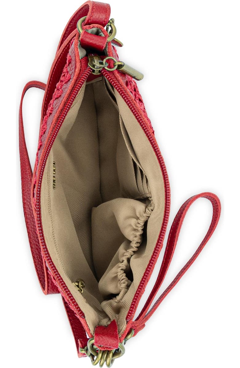The Sak Vita Hand Crochet Crossbody Wristlet, Alternate, color, Scarlet Primrose Straw