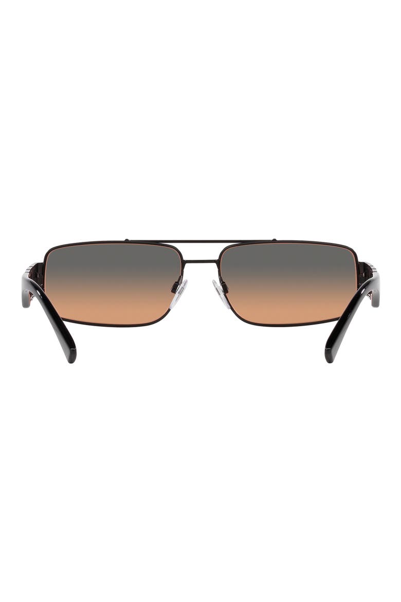 60mm Rectangular Sunglasses, Alternate, color, MATTE BLACK