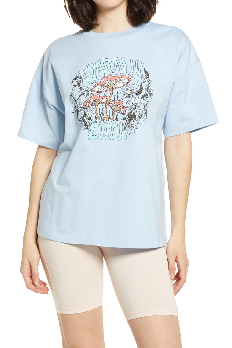 Knit Oversize Tee, Main, color, BLUE CASHMERE COOL
