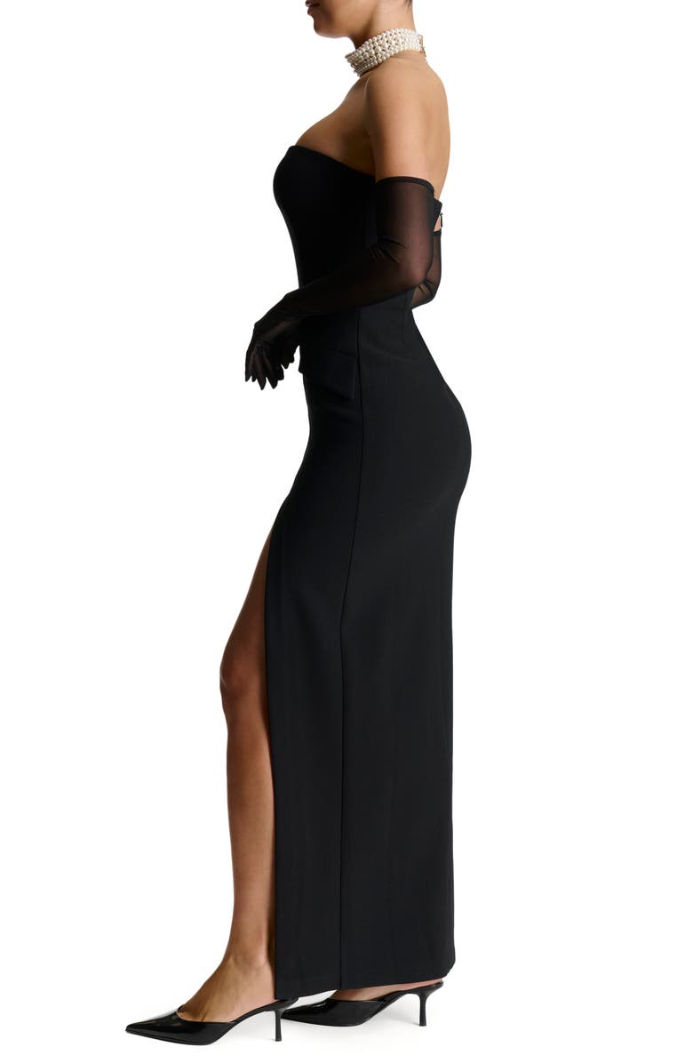 Naked Wardrobe Strapless Side Slit Dress, Alternate, color,