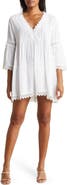 BOHO ME Eyelet Lace Inset Tunic Coverup