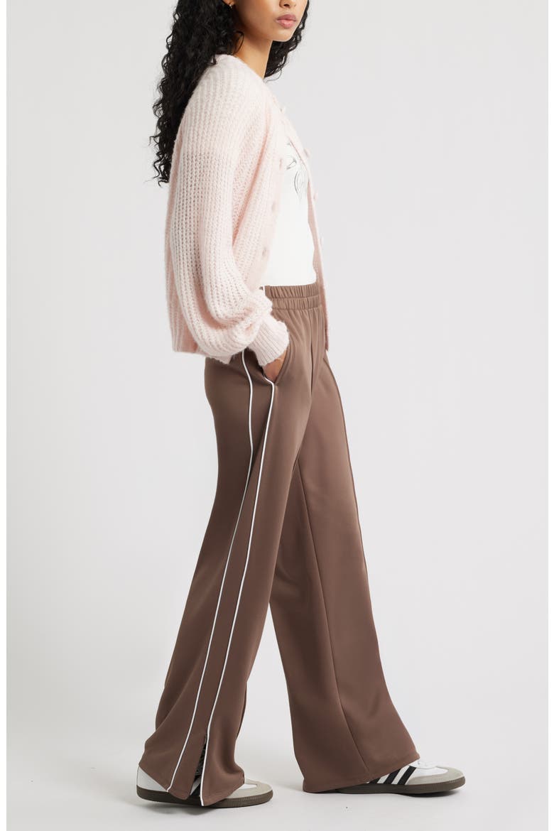 Fleece Track Pants, Alternate, color, BROWN QUARTZ