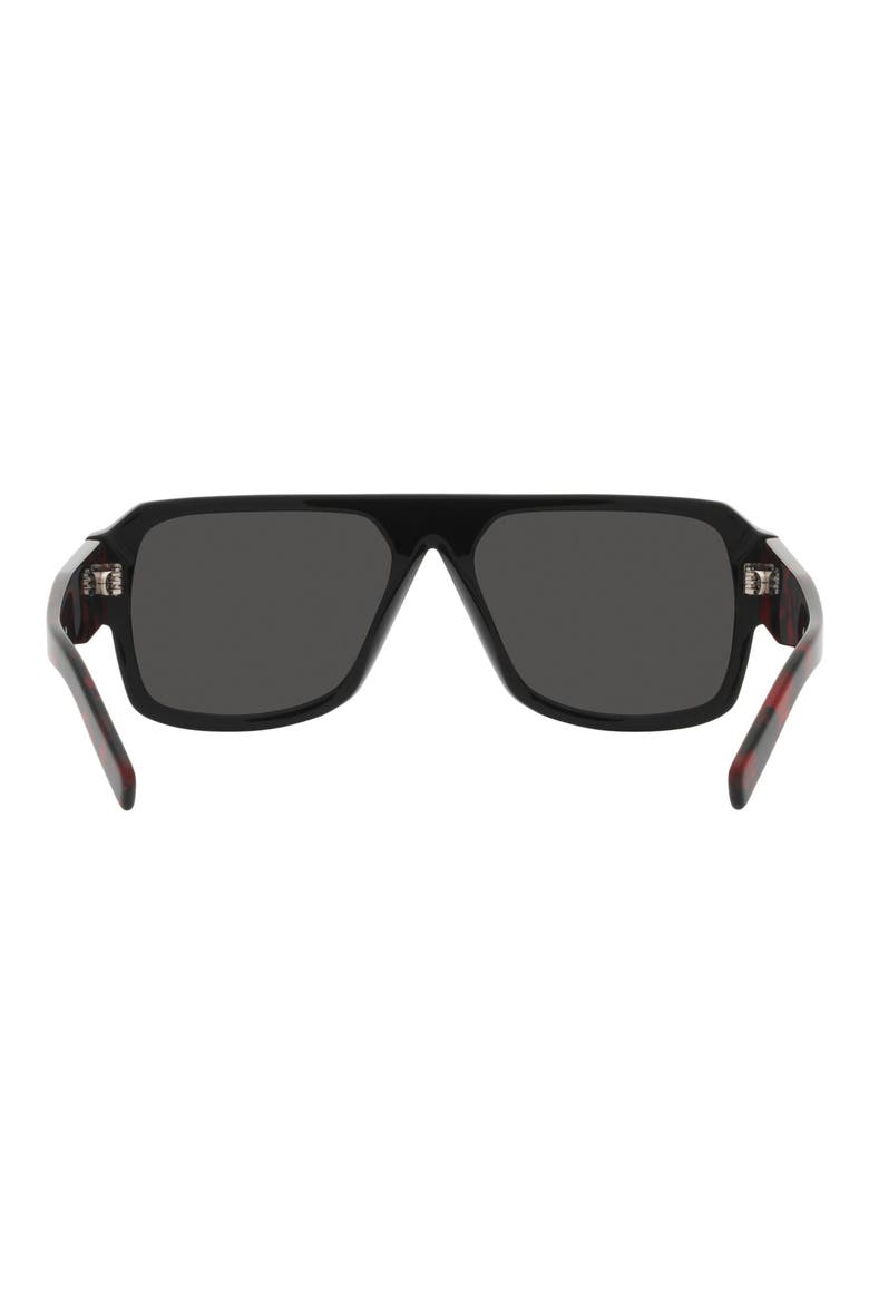 56mm Pilot Sunglasses, Alternate, color, DARK GREY