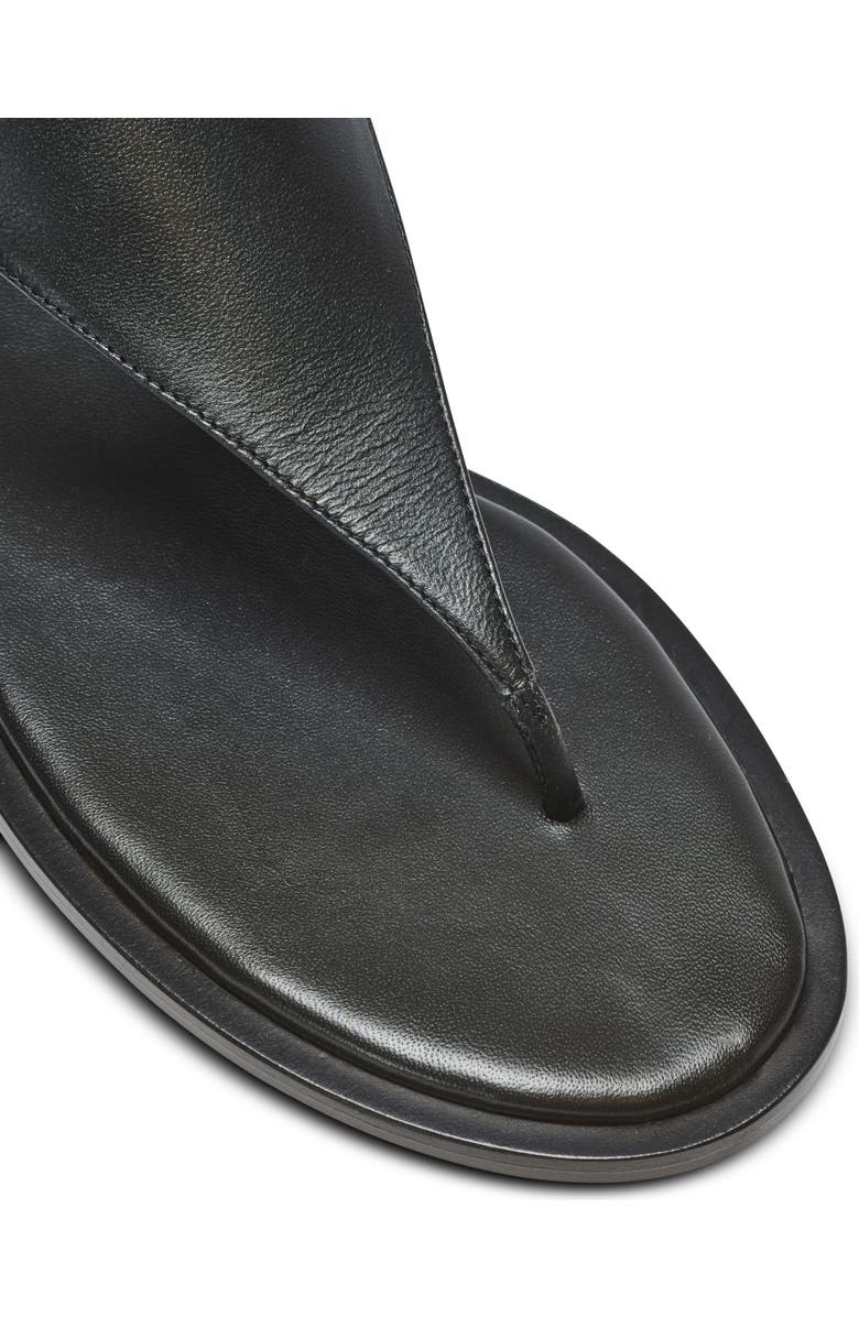 Balmain Anthem flat toe-post sandals in lambskin leather, Alternate, color, Black