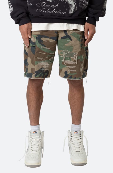 Distressed Cargo Shorts
