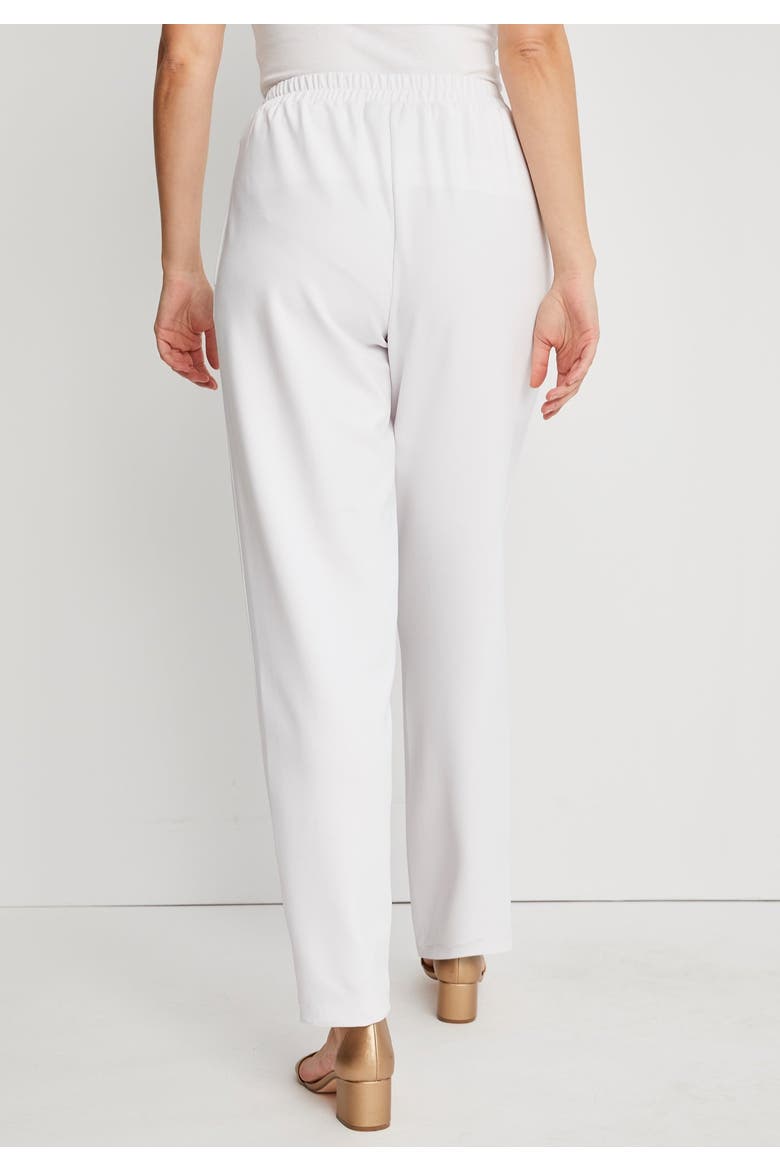 Stretch Knit Crepe Straight Leg Pants (plus), Alternate, color, WHITE