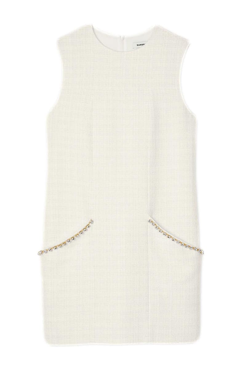 SANDRO Short rhinestone tweed dress, Alternate, color, 