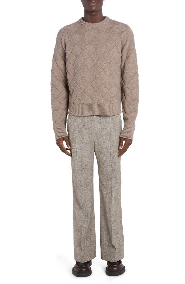 Bottega Veneta Intreccio 3D Knit Wool Blend Sweater, Alternate, color, Riverbed