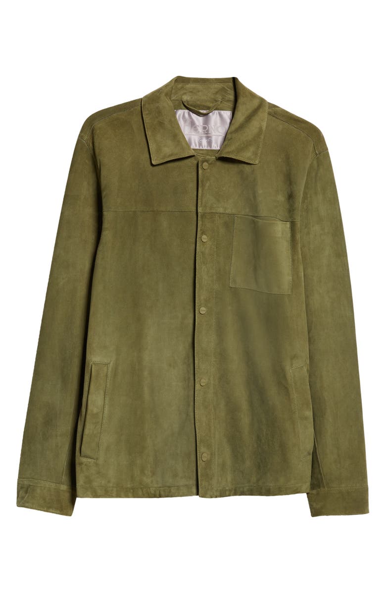 Herno Snap Front Suede Shirt Jacket, Alternate, color,