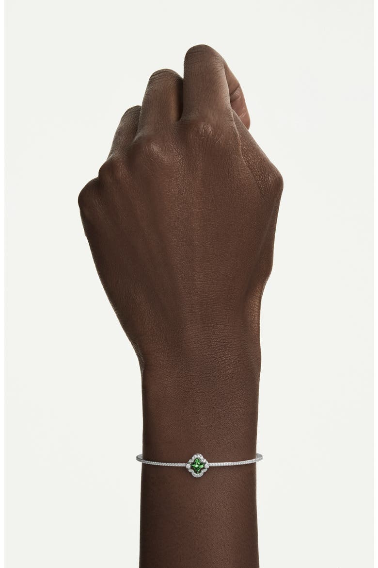 Una Angelic Clover Bangle, Main, color, GREEN WITH RHODIUM