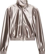 Alexander Wang Shrunken Metallic Faille Jacket