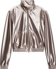 Alexander Wang Shrunken Metallic Faille Jacket