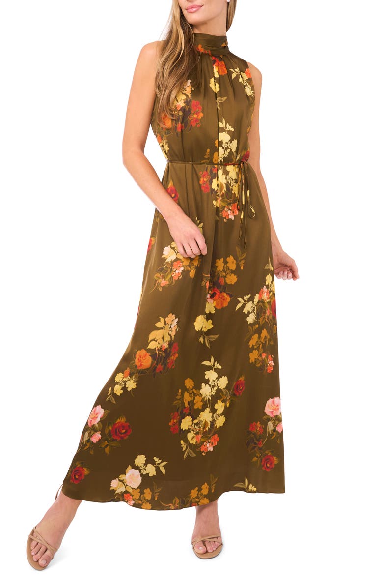 Ted Baker Amber Bow Sleeveless Maxi Dress, Main, color, Nutria