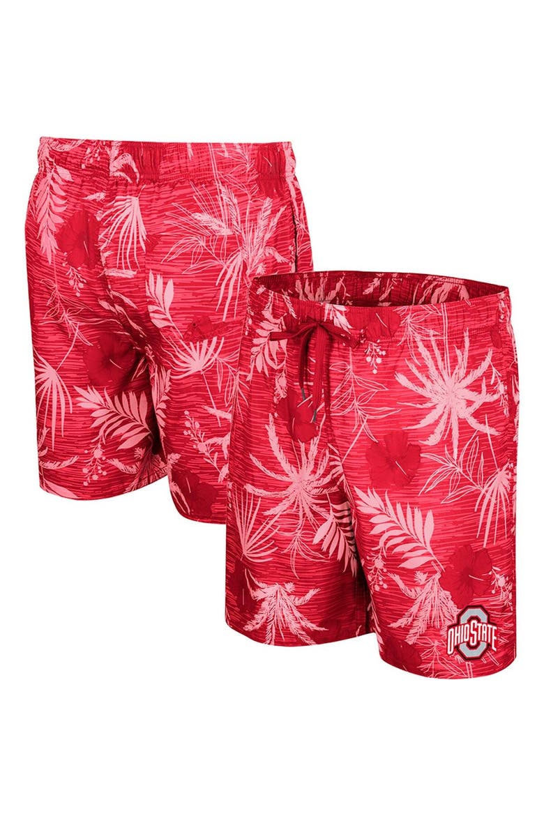 Men's Colosseum Scarlet Ohio State Buckeyes What Else is New Swim Shorts, Main, color, Scarlet